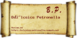 Bölcsics Petronella névjegykártya
